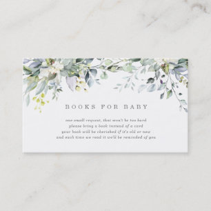 Carte De Visite Livres Dusty Blue Florals pour Baby Card