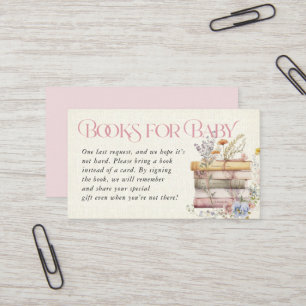 Carte De Visite Livres Floral Watercolor pour Baby Card