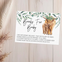 Livres pour Baby shower Highland Cow Eucalyptus