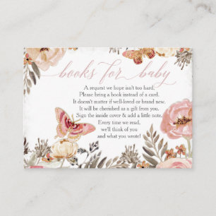 Carte De Visite Livres Roses Boho Blush pour boîtier Baby shower