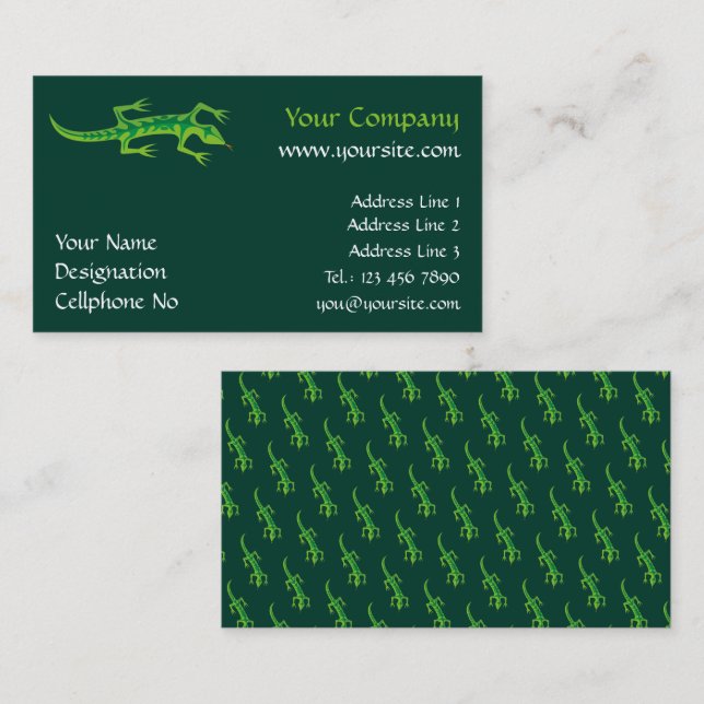 Carte De Visite Lizard vert (Devant / Derrière)