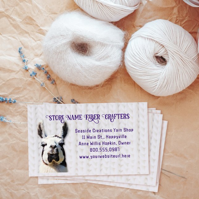 Carte De Visite Llama Yarn Shop Fiber Seller (Créateur téléchargé)