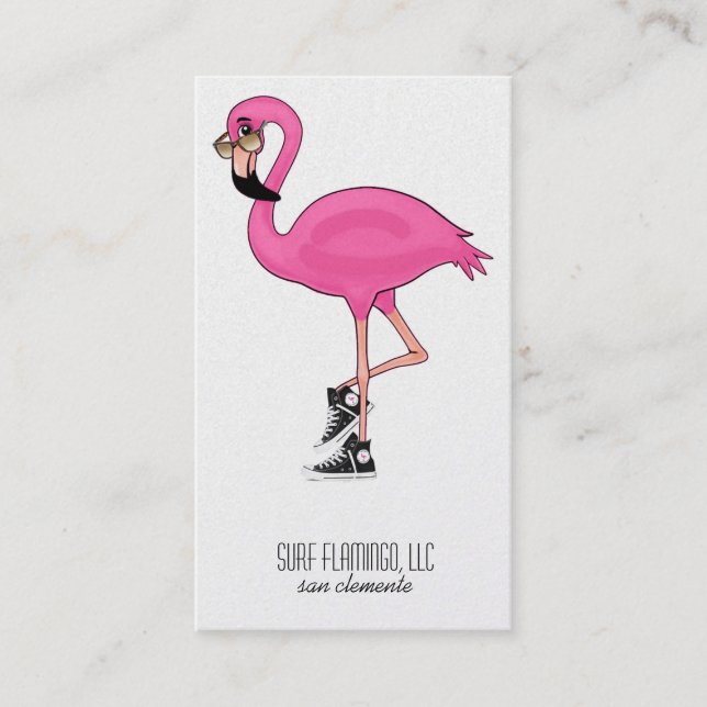 Carte De Visite LLC de Flamant rose de surf (Devant)
