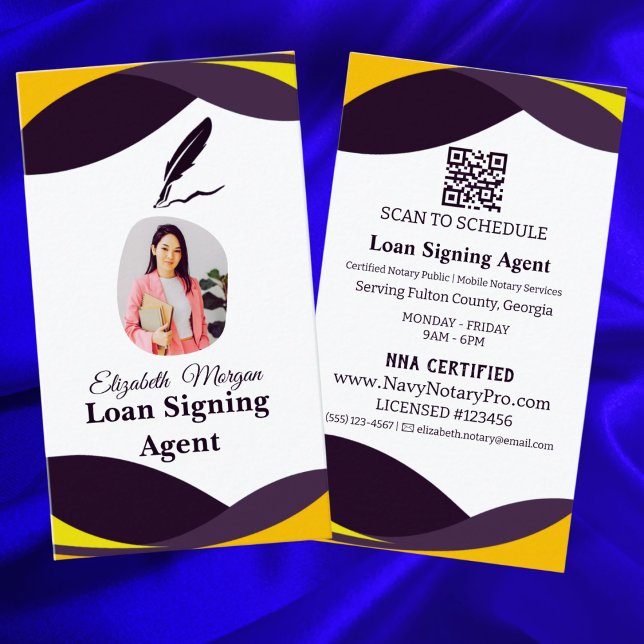 Carte De Visite Loan Signing Agent Business Card with QR Code  (Créateur téléchargé)