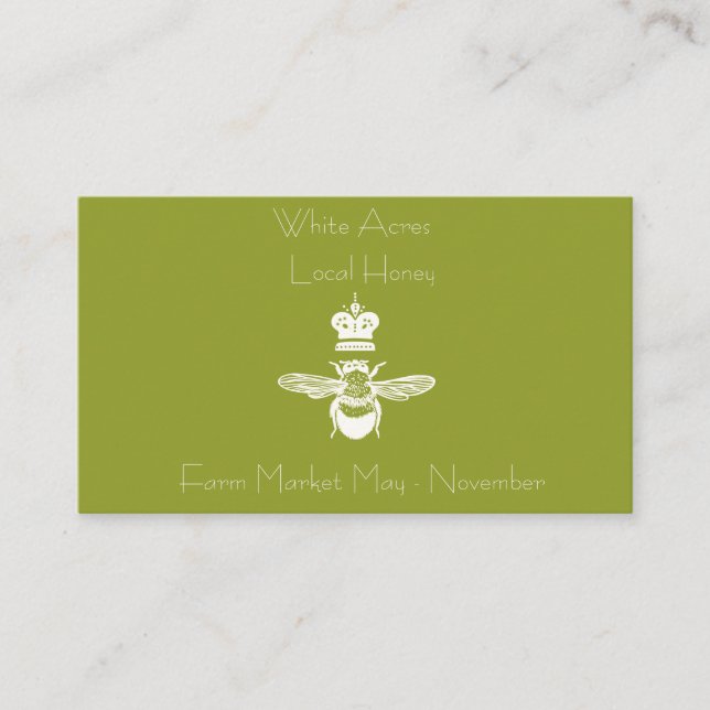 Carte de visite local de la reine d'abeilles (Devant)