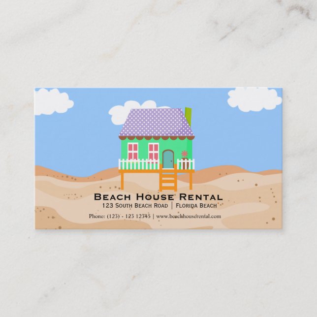 Carte De Visite Location Beach House (Devant)