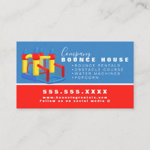 Carte De Visite Location de chapiteau de fête Logo Bounce House Bl