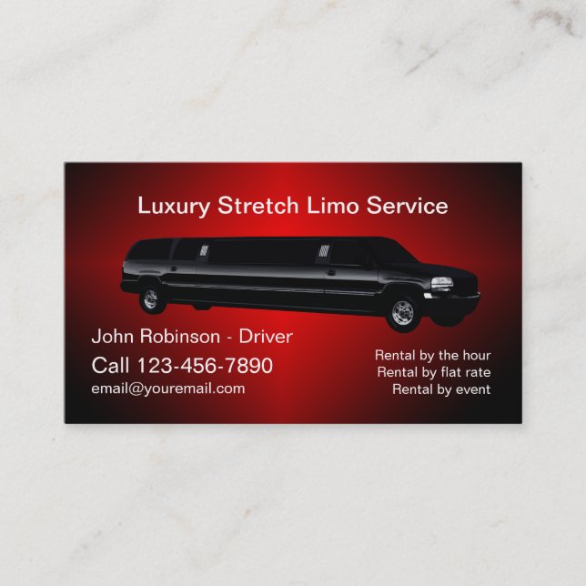 Carte De Visite Location de chauffeur Limo Classy (Devant)
