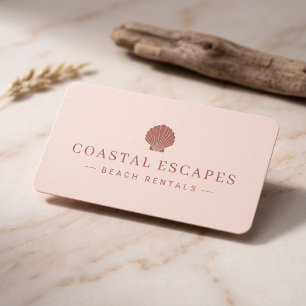 Carte De Visite Location de plage côtière minimaliste