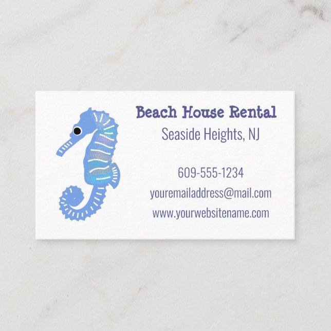 Carte De Visite Location de vacances à Seahorse Beach (Devant)