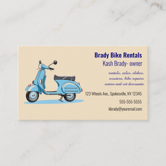 Carte De Visite Location de vélos modifiable (Devant)