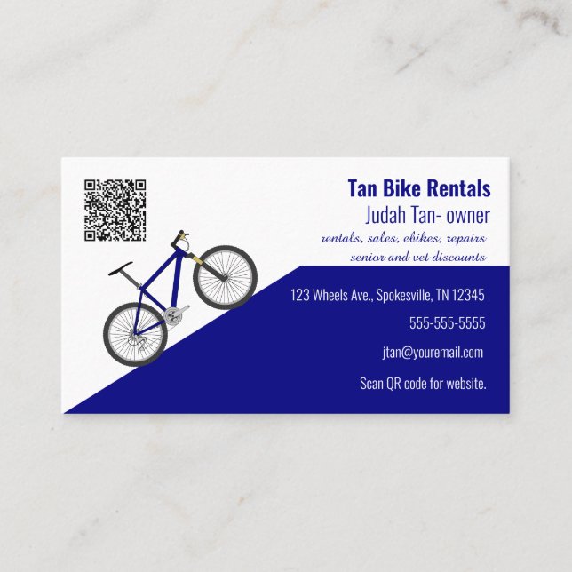 Carte De Visite Location de vélos modifiable (Devant)
