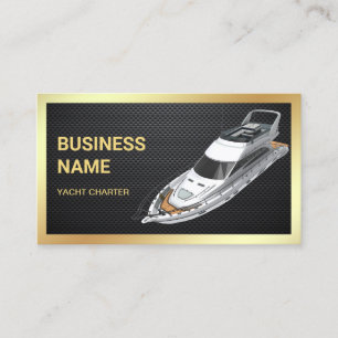 Carte De Visite Location de yacht de luxe en fibre de carbone noir