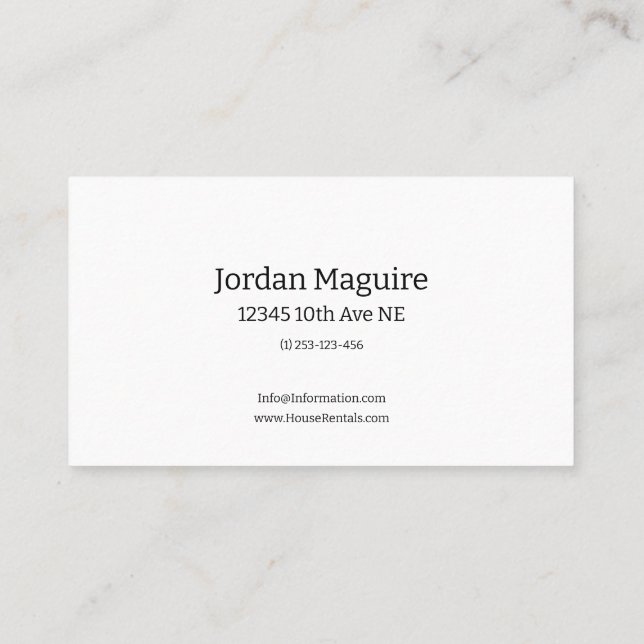 Carte De Visite Location Maison (Dos)