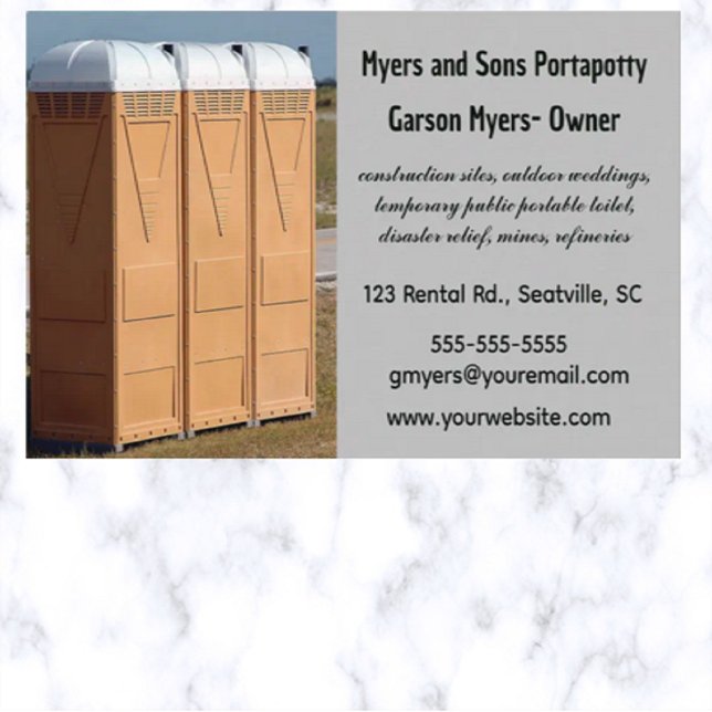 Carte De Visite Location Porta Potty Modifiable (Créateur téléchargé)
