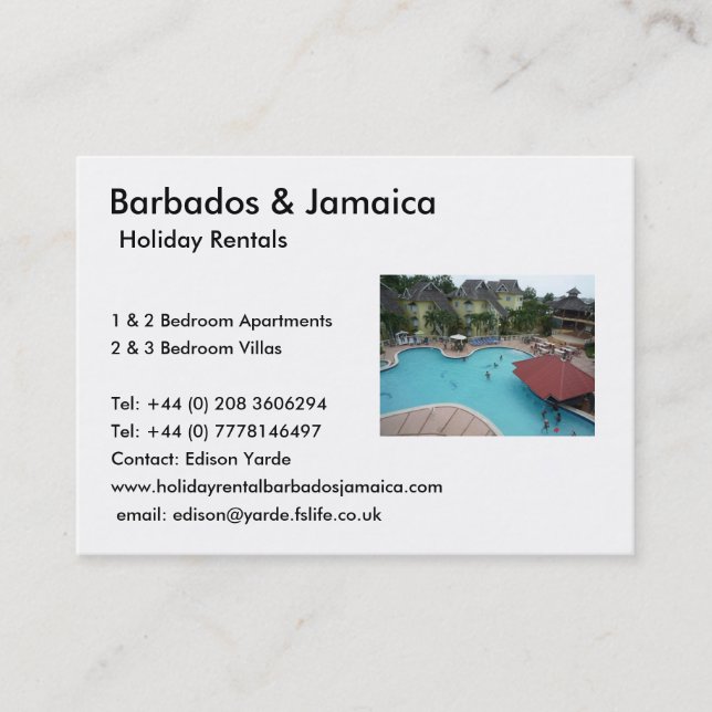Carte De Visite Locations de vacances (Devant)