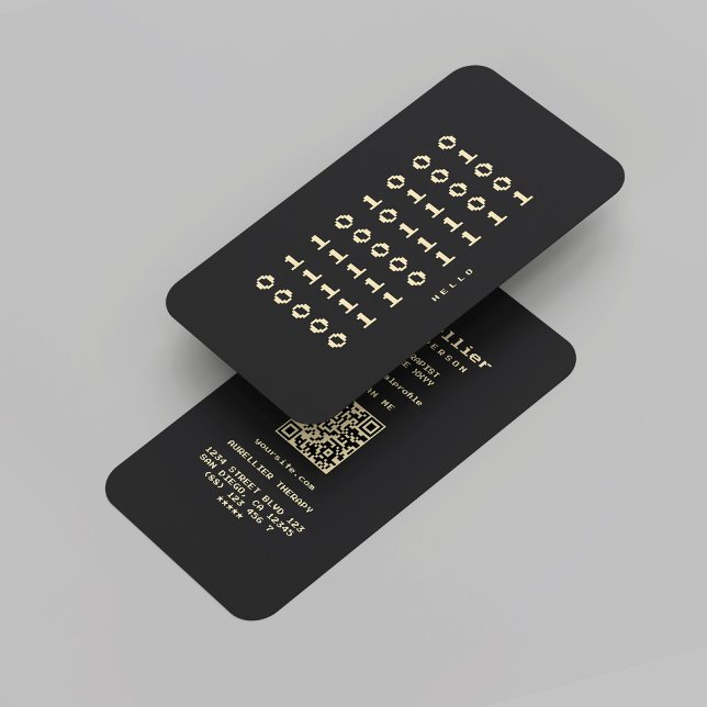 Carte De Visite Logiciel Coder Programmeur Moderne Binary Black Go (Modern Programmer Coder Software Binary Black Gold Business Card
)