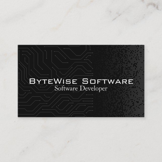 Carte De Visite Logiciel Développeur Techno Moderne QR Code (Devant)