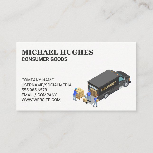 Carte De Visite Logistique | Livraisons du conducteur de camion (Devant)
