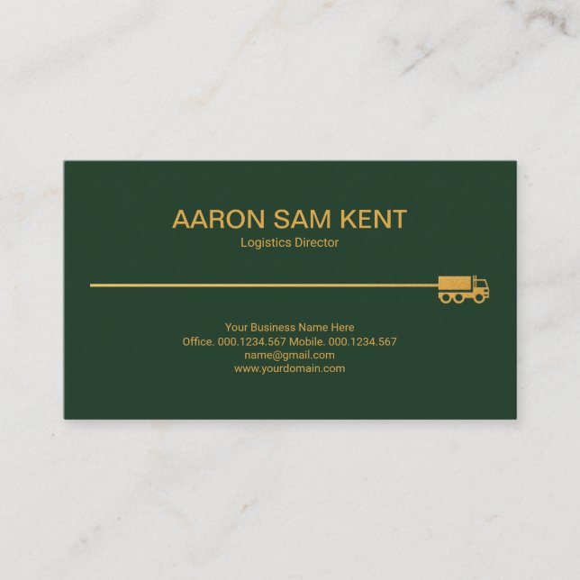 Carte De Visite Logistique Rétro Gold Truck (Devant)