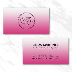 Carte De Visite Logo à dégradé de rose fuchsia chaud