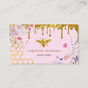 Carte De Visite logo abeille et fleur sauvage