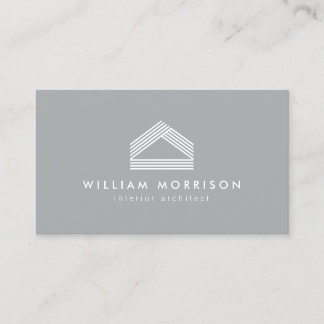 Carte De Visite Logo Abstrait moderne Gris (Devant)
