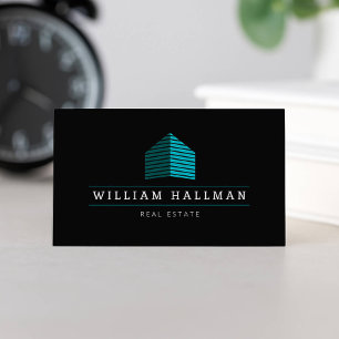 Carte De Visite Logo Abstrait Turquoise/noir