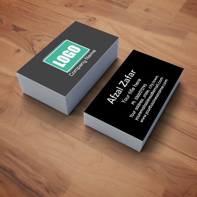 Carte De Visite Logo, adresse et contact professionnels personnali (Créateur téléchargé)