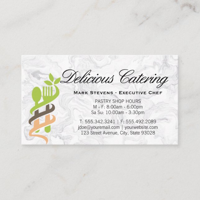 Carte De Visite Logo alimentaire | Marbre (Devant)