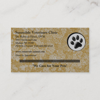 Carte De Visite Logo animal vétérinaire avec la patte noire et