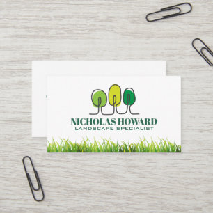 Carte De Visite Logo Arbres   Herbe