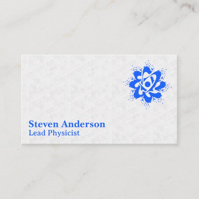 Carte De Visite Logo Atom Bleu | Science | Physique (Devant)