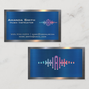 Carte De Visite Logo Audio Sound Wave Métallique