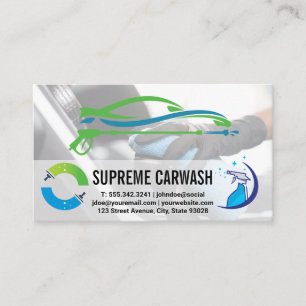 Carte De Visite Logo auto de lavage de voiture Outil de nettoyag