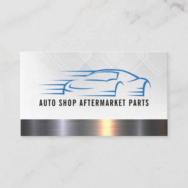 Carte De Visite Logo Auto Fast Car | Découpe métallique (Devant)
