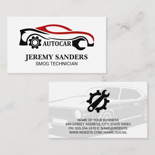 Carte De Visite Logo Auto Modern | Industrie des services de voitu (Devant / Derrière)