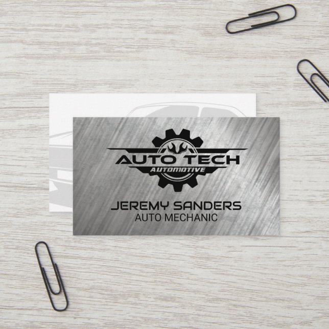 Carte De Visite Logo Auto Tech Automotive | Dépouille (Devant/Arrière en situation)