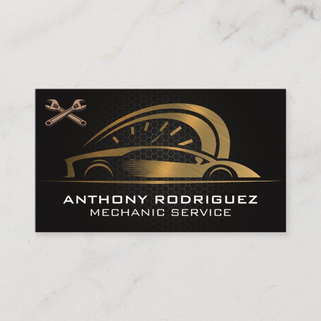 Carte De Visite Logo automatique Gold | Fibre de carbone | Wrenche (Devant)