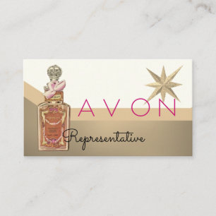 Carte De Visite Logo Avon Instagram or rose glam