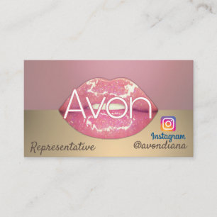 Carte De Visite Logo Avon Instagram rose et or esthétique