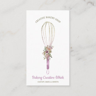 Carte De Visite logo Baker Whisk pâtisserie boho