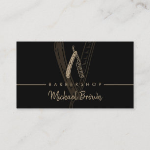 Carte De Visite Logo Barber Razor droit