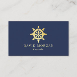 Carte De Visite Logo Bateau Bateau Capitaine Marine Et Or