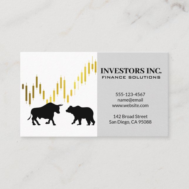 Carte De Visite Logo Bear Bull | Graphique à bougies (Devant)
