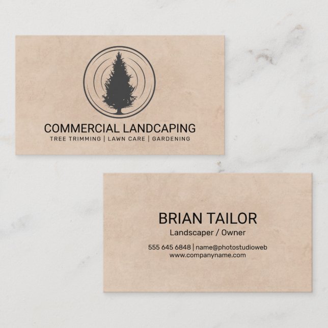Carte De Visite Logo Big Tree | La nature paysagère (Devant / Derrière)