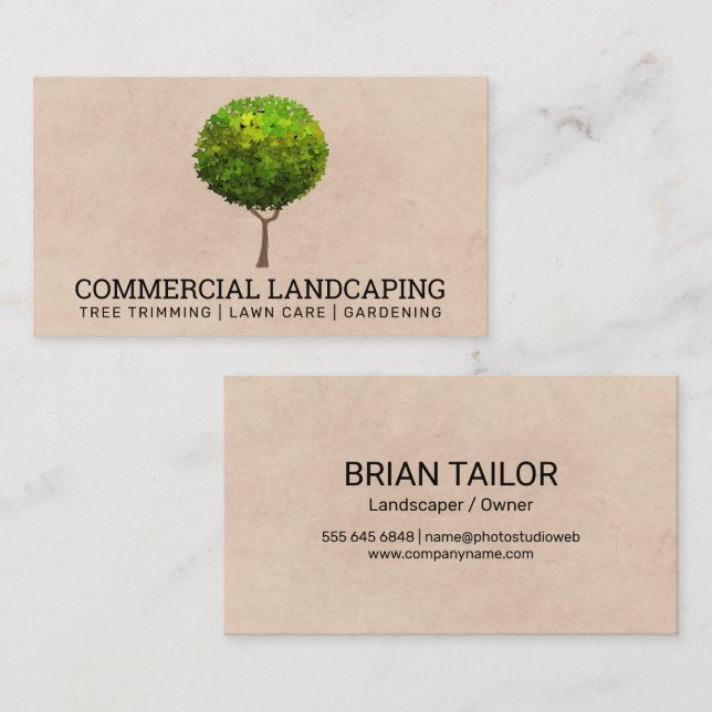 Carte De Visite Logo Big Tree | Services de l'arbre payant (Devant / Derrière)