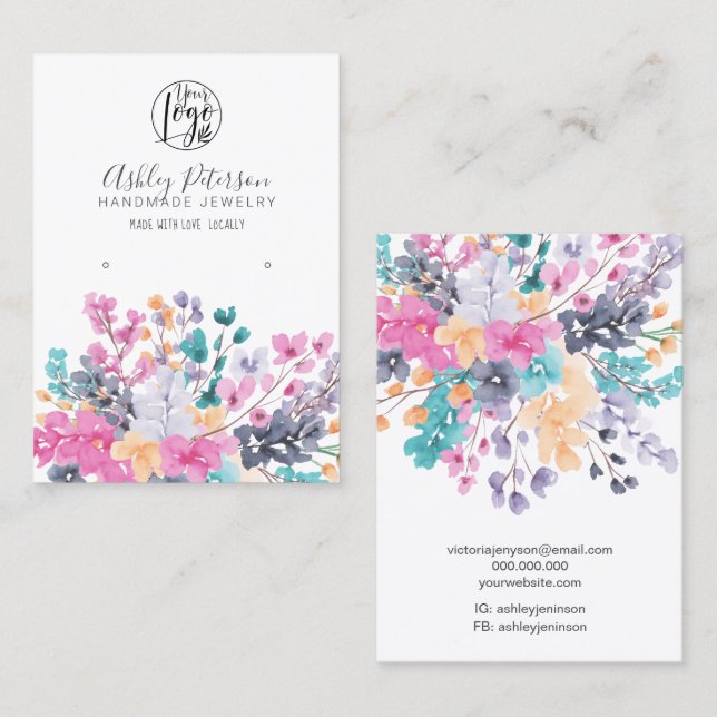 Carte De Visite logo bijoux boucles d'oreille (Devant / Derrière)