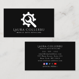 Carte De Visite Logo Black Auto Detailing, réparation automobile B