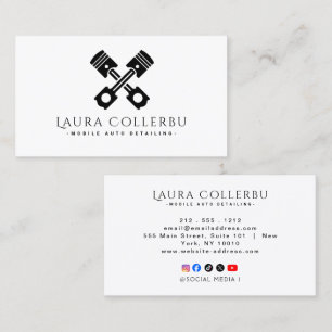 Carte De Visite Logo Black Busin de detailing auto, réparation aut